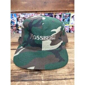 Vintage Cap America Mossberg Hunting Hat Strapback Camo Camouflage Made In USA